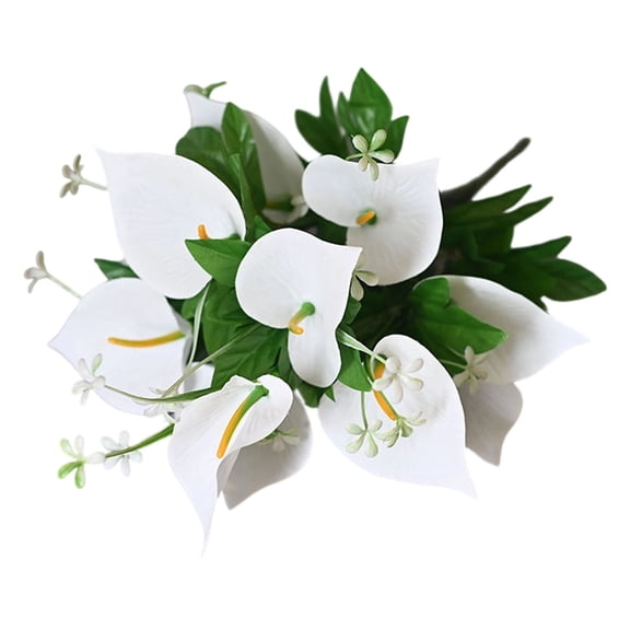 Artificial Calla Lily Flowers 1 Pc Real Touch Calla Lilies, PU Calla Lily Artificial Flowers Faux Realistic Centerpiece for Valentine's Day and New Year Decorations DIY Bridal Bouquet, 17.71", White