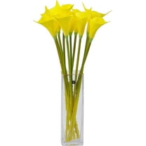 Artificial Calla Lily 10pcs 20 Inch Long Stem Arum Lily for Home Decor Centerpieces Wedding Bridal DIY Bouquet(Yellow)