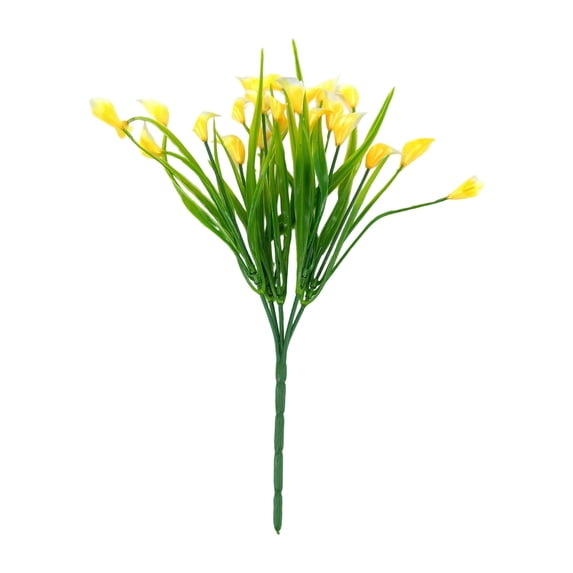 Artificial Calla Lily Bouquet, Realistic Faux Silk Flowers with Green Leaves, Lifelike Artificial Lily Stems for Home Wedding Office Vase Table Centerpiece