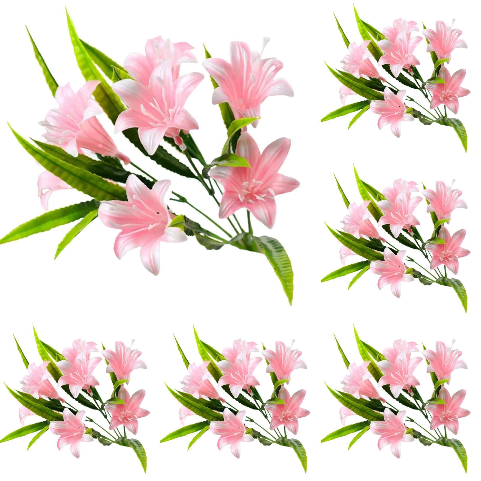 Artificial Calla Lily Flowers (12.99 inch 6PC) - Silk Flowers for Outdoor Potted Decor, Wedding Centerpieces, Home & Garden Decor - Flowers for Porch, Patio & Window Boxes