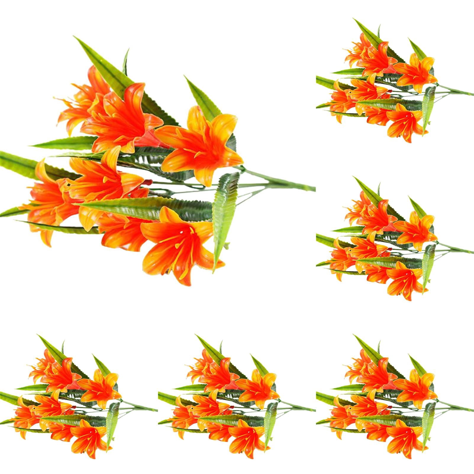 Artificial Calla Lily Flowers (12.99 inch 6PC) - Silk Flowers for Outdoor Potted Decor, Wedding Centerpieces, Home & Garden Decor - Flowers for Porch, Patio & Window Boxes
