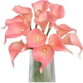 thumbnail image 1 of Artificial Calla Lily Pink Flowers 12Pcs Fake Flower Bouquet for Home Decoration Wedding Party Decor, Light Pink, 1 of 12