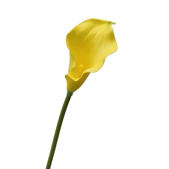 Artificial Calla Lily, Realistic EVA Faux Flower Stems for Home Wedding Party Floral Arrangement Centerpiece Decoration, Elegant Lifelike White Floral Decor, Yellow
