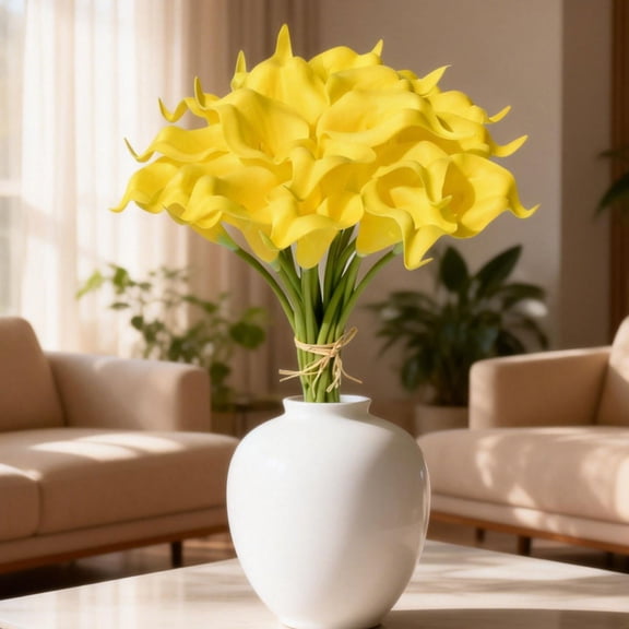 Artificial Calla LilyWhite Real Flowers For Wedding Bouquet Bride Bridal Shower Spring Home Kitchen Table Decor Lilies For Centerpieces Decorations