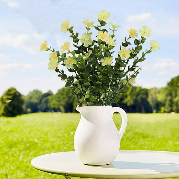 Artificial Camellia Flower Bouquet for Weddings & Home Decor – 14Inch Realistic Plastic Bridal Bouquets, Hypoallergenic UV-Resistant Centerpieces for Indoor/Outdoor Events