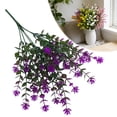 thumbnail image 1 of Artificial Camellia Flower Bouquets - 14.5" Dark Purple UV Resistant Fake Plants for Porch, Patio, Garden & Outdoor/Indoor Home Wedding Valentines Day Decor, By Preplabs, 1 of 9