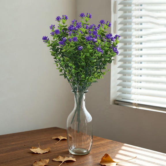 Artificial Camellia Plastic Flower Stems, Lifelike Greenery for Outdoor Garden Yard Patio, Indoor Kitchen Counter Arrangement, Spring Summer Home Decor, Simulation Eucalyptus Tea Bouquet*1 Bunch