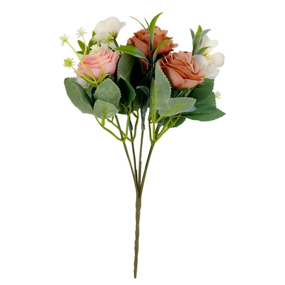 Artificial Camellia Rose - Faux Floral Bunch for Vase Arrangement, Lifelike Fake Flower for Home Outdoor Wedding Prop Decor （ Deep Pink ）