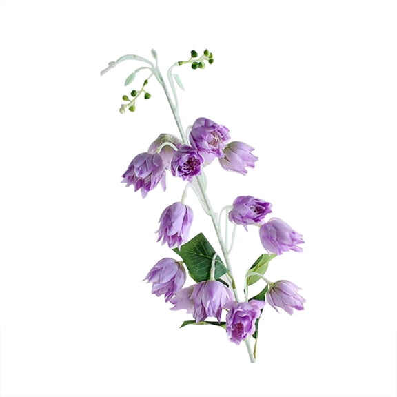 Winter Poetry Upgrade Artificial Campanula Bellflower, 15-Head Silk Flower for Home and Wedding Decor D