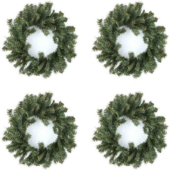 Artificial Canadian Pine Wreaths - Decorator Pack of 4