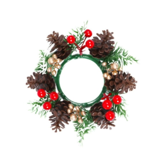 Artificial Candle Rings Wreaths Greenery PP Material Ideal for Wedding Table Centerpiece Kitchen Use