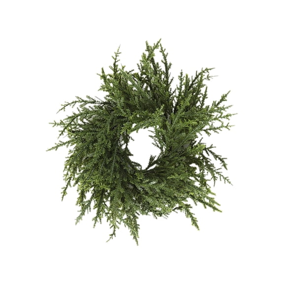 Artificial Candle Wreath, Full Evergreen Branch Door Wreath for Front Door Wall Window Mantel Seasonal Decor