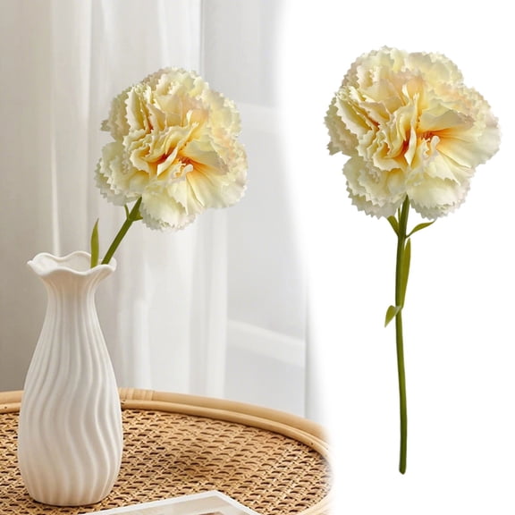 Artificial Carnation Flower Stem 11 Inch Realistic Faux Floral Spray For Home Table Centerpiece Decor