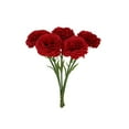 thumbnail image 1 of Artificial Carnation Flowers - 5pcs per bunch Silk Flowers with Stems for Home Decor, Wedding, Bridal Bouquet, Anniversary, Birthday and Floral Arrangements Red, 1 of 4