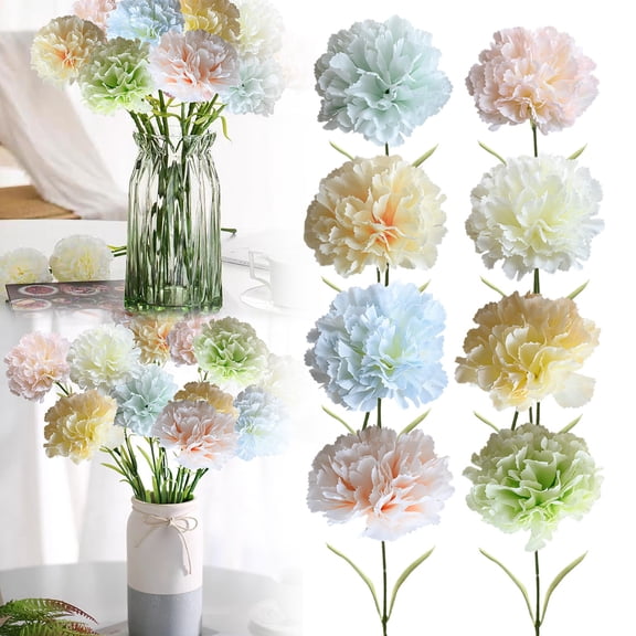 Artificial Carnations Carnations Artificial Flower for Mother's Holiday Home Decoration Blue