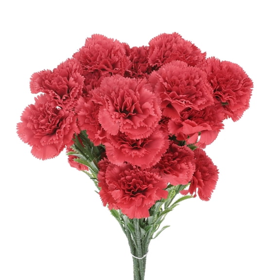 Artificial Carnations Flowers, 6pcs Red Carnations Faux Silk Flowers Bouquets Flower for Mother's Day Wedding