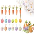 thumbnail image 1 of Artificial Carrot And Easter Eggs Ornaments For Tree Hanging Decorations Easter Basket Easter Egg Ornaments Colorful Hanging Egg Ornaments Spring Holiday Home Decor Party Supplies Pastel Color, 1 of 4