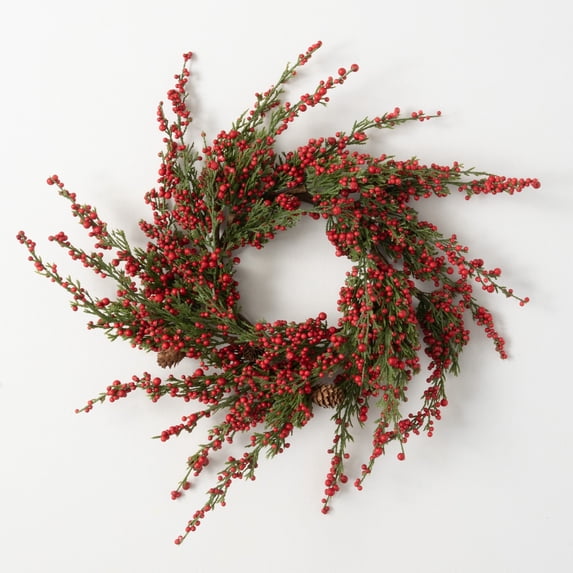 Artificial Cedar Berry Mini Accent Wreath Multicolor 20"H