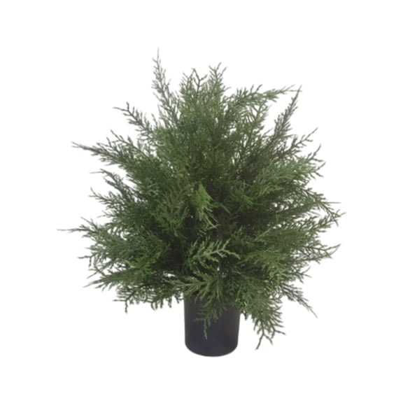 Artificial Cedar Bush with Potted, 19.7" Artificial Outdoor Plants, Faux Plants, Artificial Bushes for Outdoors, Artificial Shrubs for Outdoors, Faux Boxwoods, Large Artificial Plants Outdoor