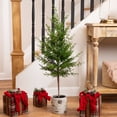 thumbnail image 1 of Artificial Cedar Christmas Tree in Birch Pot - 38" - Unlit, 1 of 5