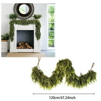 Artificial Cedar Garland Fall Decor - Pine Vine for Fireplace Mantel, Door & Window Christmas Decor - Flexible Realistic Greenery Hanging for Holiday Home Party,Green,47,47in