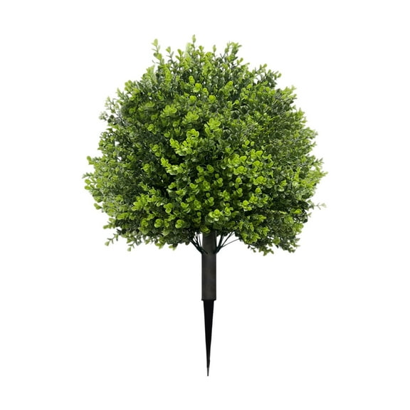 Artificial Cedar Topiary Tree With Ground Spike Outdoor Faux Shrub For Front Porch Green 23.6 In