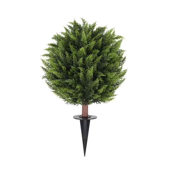 Artificial Cedar Topiary Trees For Outdoors With Ground Spike Faux Shrubs For Porch Garden