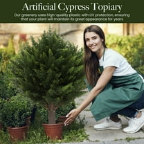 Artificial Cedar Topiary Trees For Outdoors With Ground Spike Plants Into Anywhere Shrubs Bushes For Room Front Porch