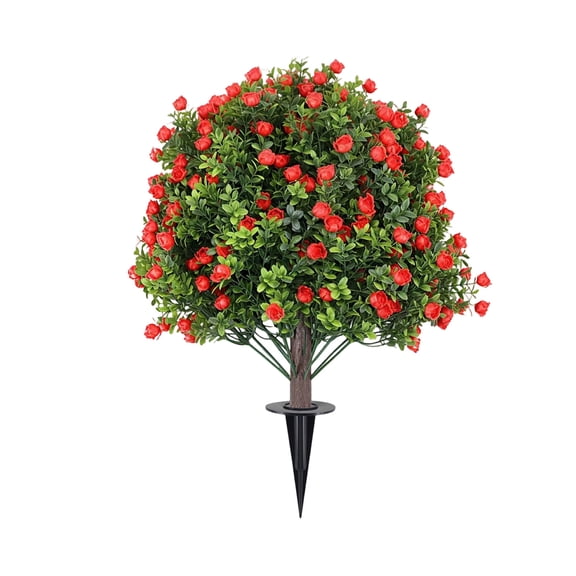 Artificial Cedar Topiary Trees For Outdoors With Ground Spike Spring Summer Decor Red