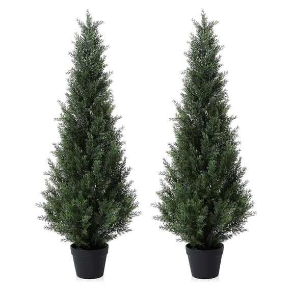 Artificial Cedar Topiary Trees,Outdoor Faux Evergreen for Home Porch ...