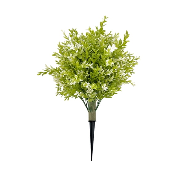 Artificial Cedar Topiary Trees for Outdoors | 22-Inch Faux Shrubs with Ground Spike | Realistic PE Plastic Plants for Garden, Porch & Patio Decor