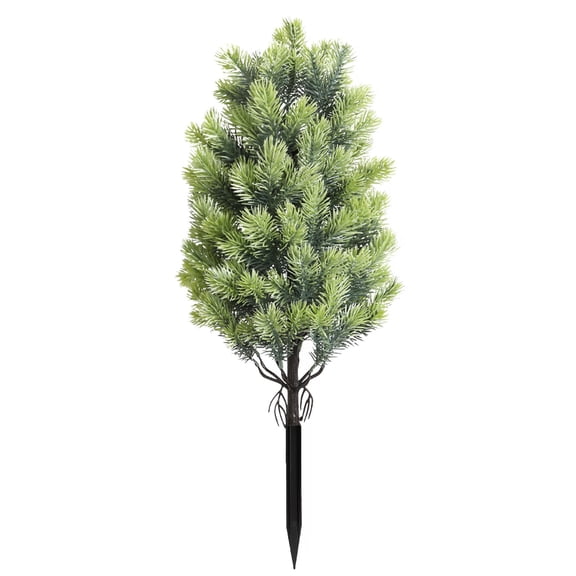 Artificial Cedar Tree 21.65 Inch, Faux Cypress Topiary with Spikes Outdoor Waterproof UV Resistant for Porch Home Outside Spring Decor Pot Fillers (Yellow)