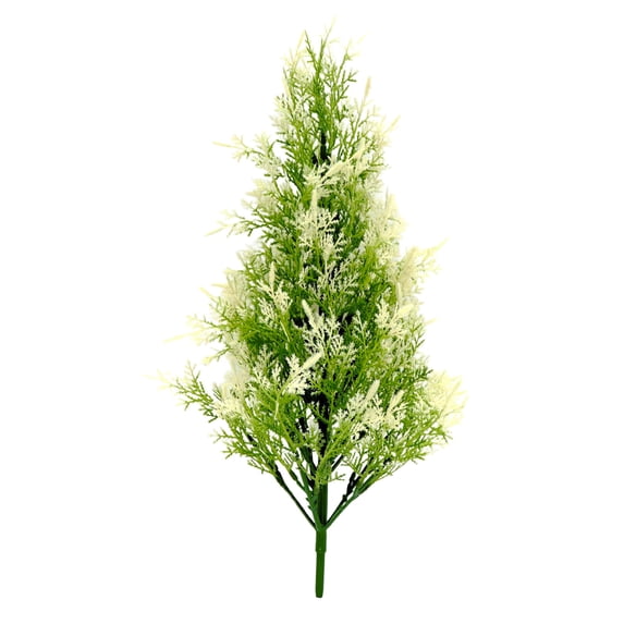 Artificial Cedar Tree for Christmas Decoration – 18" Fake Plant with Red & Green Branches, Realistic Plastic Mini Tree Ornament for Home, Desk, Office, and Outdoor Holiday Décor