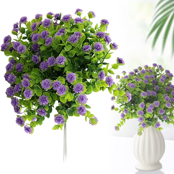 Artificial Cemetery Flower Bouquet 1 Bundle, Fade-Resistant Weatherproof Plastic Memorial Flowers for Grave Headstone Vase Outdoor, Zero Maintenance, By VINOIC