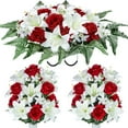 Artificial Cemetery Flower Saddles, Cemetery Memorial Flowers with Vase