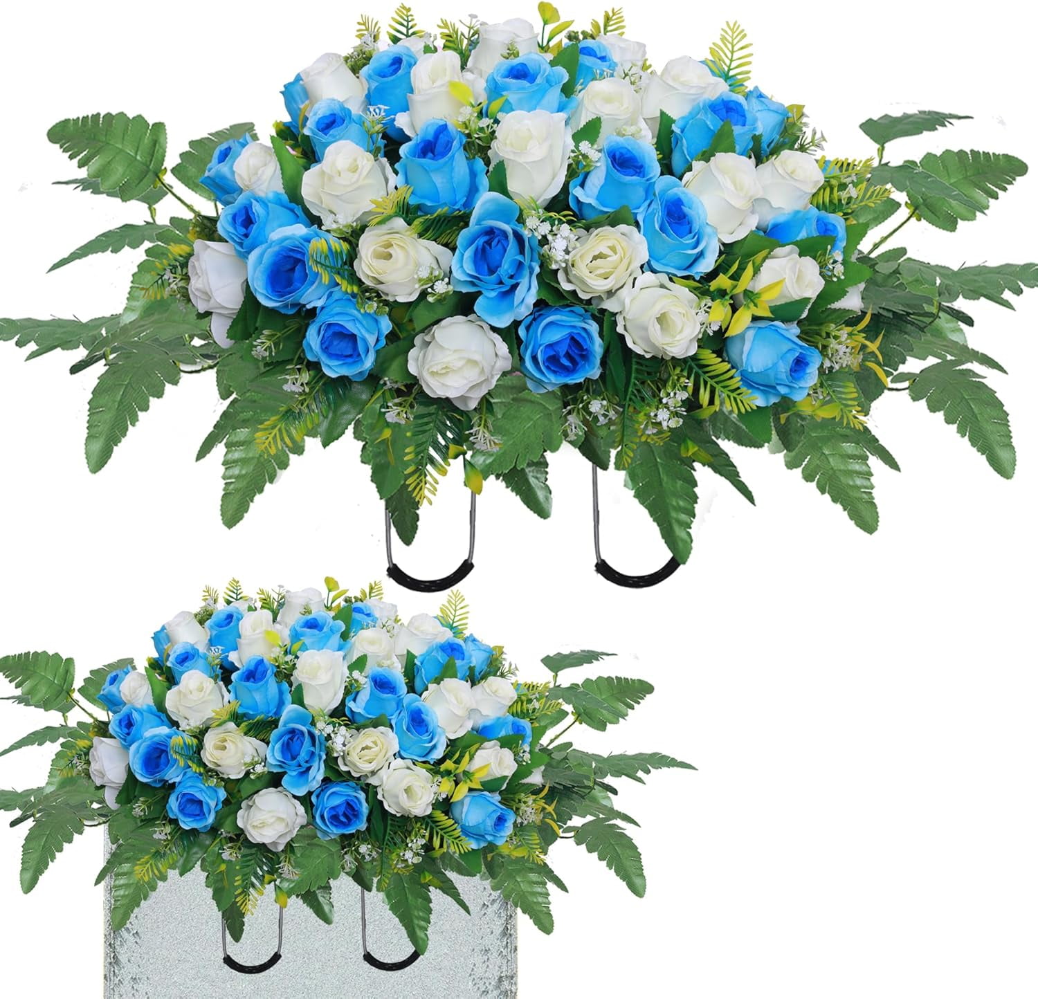 Artificial Cemetery Flower Saddles, Rose Headstone Flower Saddle ...