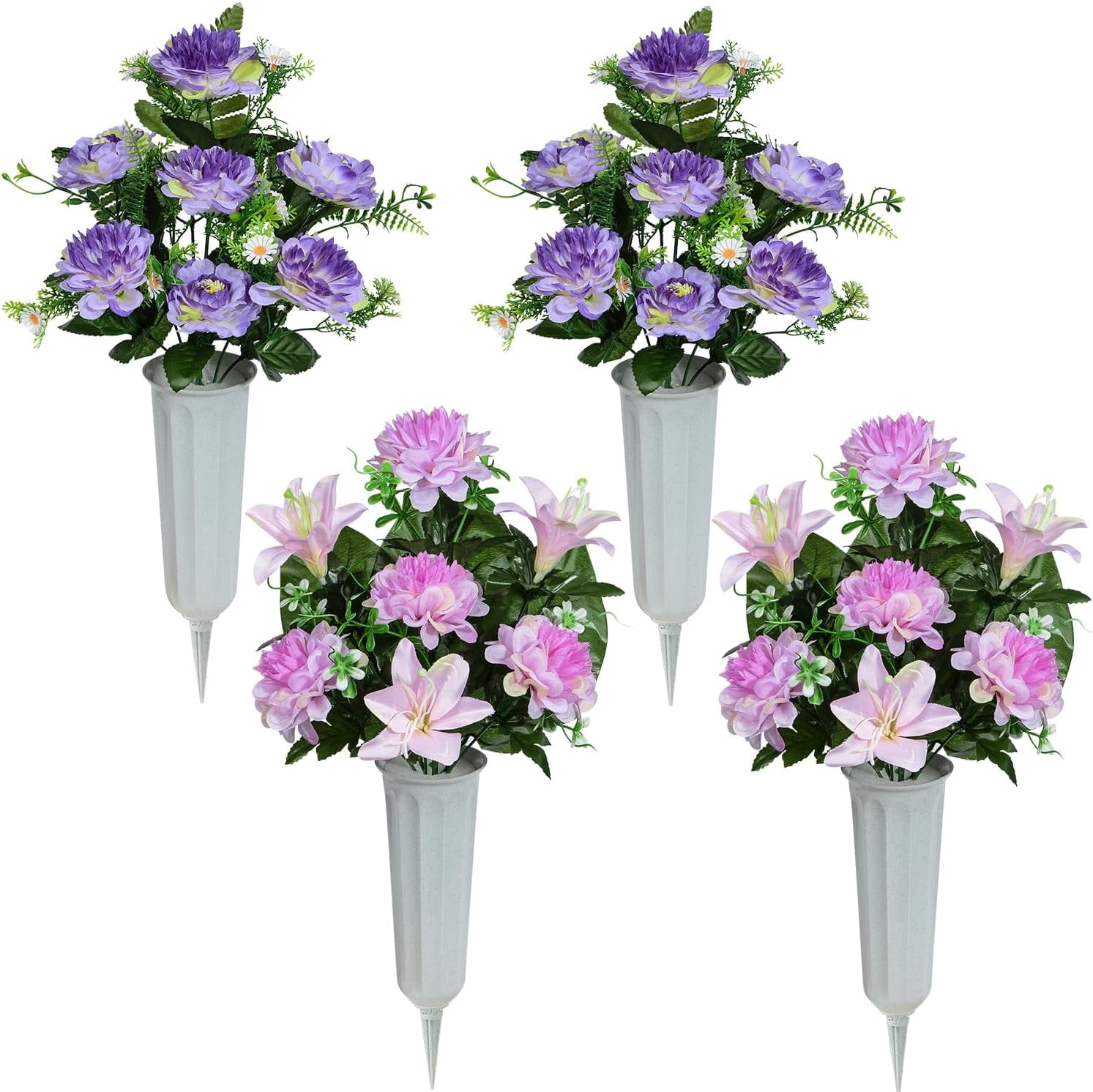 Artificial Cemetery Flowers, Artificial Grave Memorial Flowers with