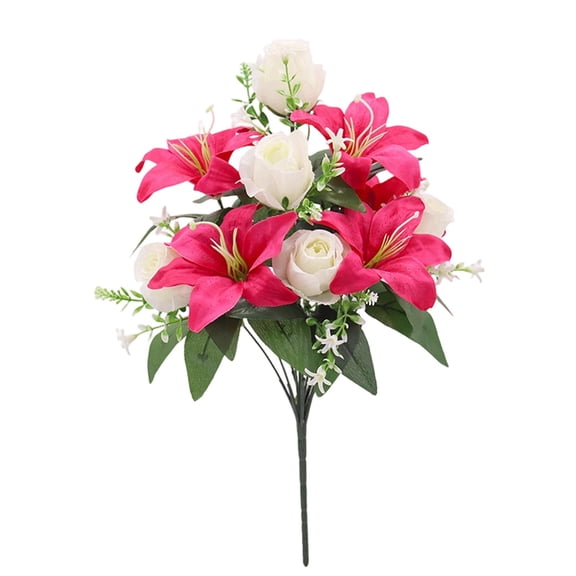 Artificial Cemetery Flowers, Dienrx Silk Flowers Are A Lasting Memory, Fake Flowers Spring Decoration Flowers Home Wedding Table Center Flower Arrangement