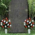 thumbnail image 1 of Artificial Cemetery Flowers for Grave, 24 Heads Artificial Rose Memorial Flowers with Vase for Cemetery Headstones Gravesites Decoration Long-Lasting Remembrance, 1 of 8