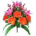 thumbnail image 1 of Artificial Cemetery Flowers for Grave, Artificial Flowers Bouquet Memorial Flowers with Vase for Outdoor Cemetery Headstones Graveyard Gravestone Decoration, 1 of 2