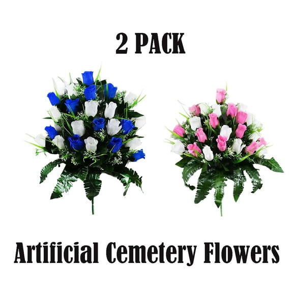 Artificial Cemetery Flowers, Memorial Flowers Bouquet,Grave Memorial Flowers Gravesite Flowers Cemetery Bouquet To remember a favorite parent, brother, sister, friend, lover.