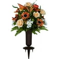 Artificial Cemetery Flowers Realistic, Outdoor Grave Decorations