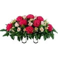 Artificial Cemetery Flowers – Realistic Vibrant Roses, Outdoor Grave ...