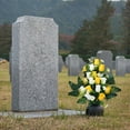 thumbnail image 1 of Artificial Cemetery Flowers, UV Resistant Memorial Flowers for Gravesite, Artificial Rose Daisy Bouquet for Cemetery Headstones Gravesites, Non-Fading Grave Flowers, Yellow White, 1 Pack, 1 of 4