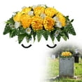 thumbnail image 1 of Artificial Cemetery Saddle Flowers, Waterproof Grave Arrangement for Memorial Day & Funeral Decor, 1 of 9