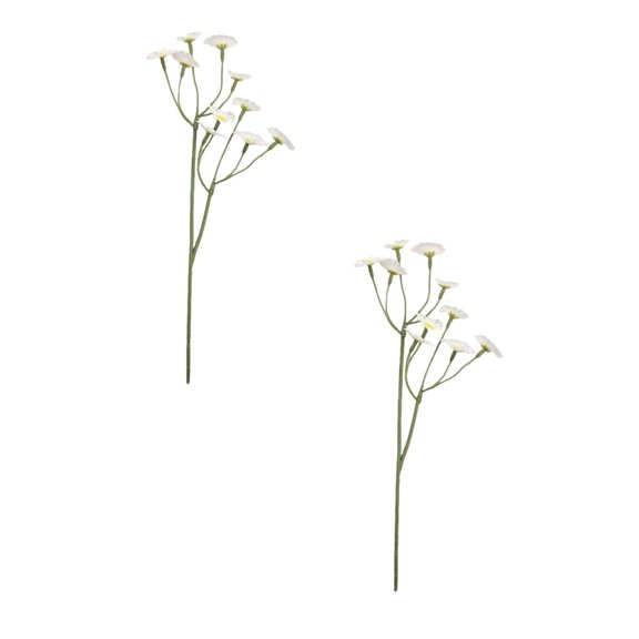 Artificial Chamomile Flower Stems, Faux Daisy-Style Floral Bouquet, White, 2 Pack, for Vase Dining Table Wedding Home Decoration for everyday practical use at home