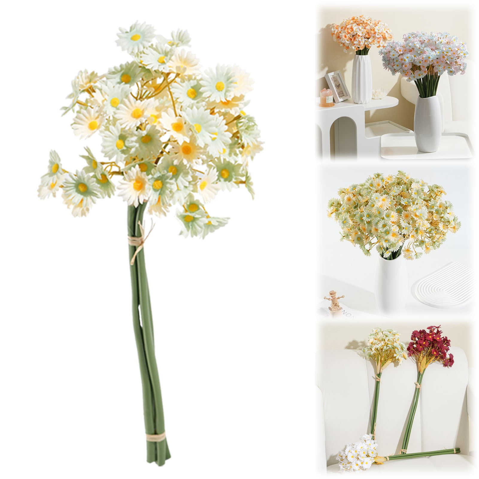 Artificial Chamomile Flowers, Dutch Chrysanthemum Green+Champagne (Bag ...