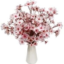 Artificial Cherry Blossom Branches, 6 Pcs Fake Peach Flowers Stems Silk Flower for Spring Table Centerpiece Wedding Home Decor (6, Pink)