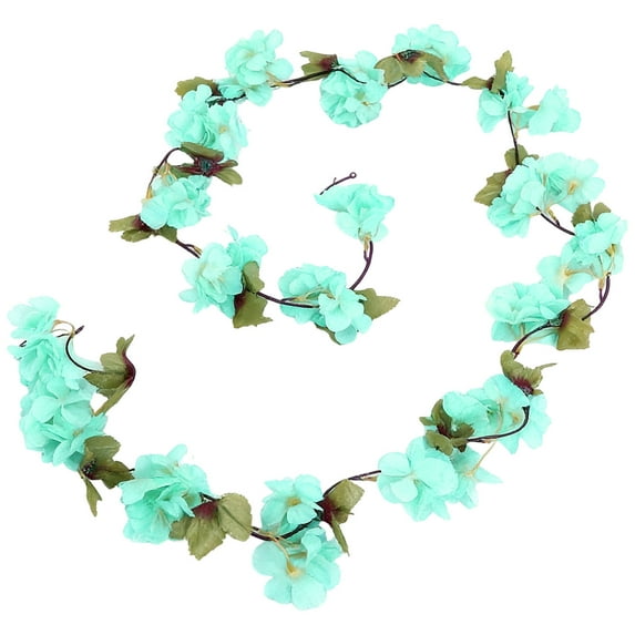 Artificial Cherry Blossom Flower Vines Bulk, Faux Cherry Hanging Garland, Pink Flower Vines, Silk Pinks Flowers Garland with Green Leaves for Party Decor, 1 Pcs, 7.55 Ft