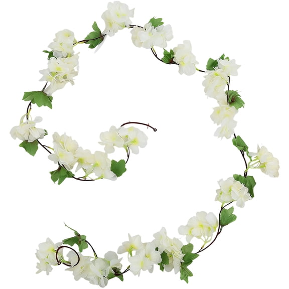 Artificial Cherry Blossom Garland, 90inch Faux Silk Flower Vine with Leaves, Hanging Floral Garland for Wall, Wedding Party Home Decor, Indoor Outdoor Arch Garden Decoration